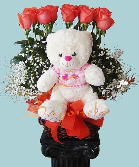 Rosas con Peluche